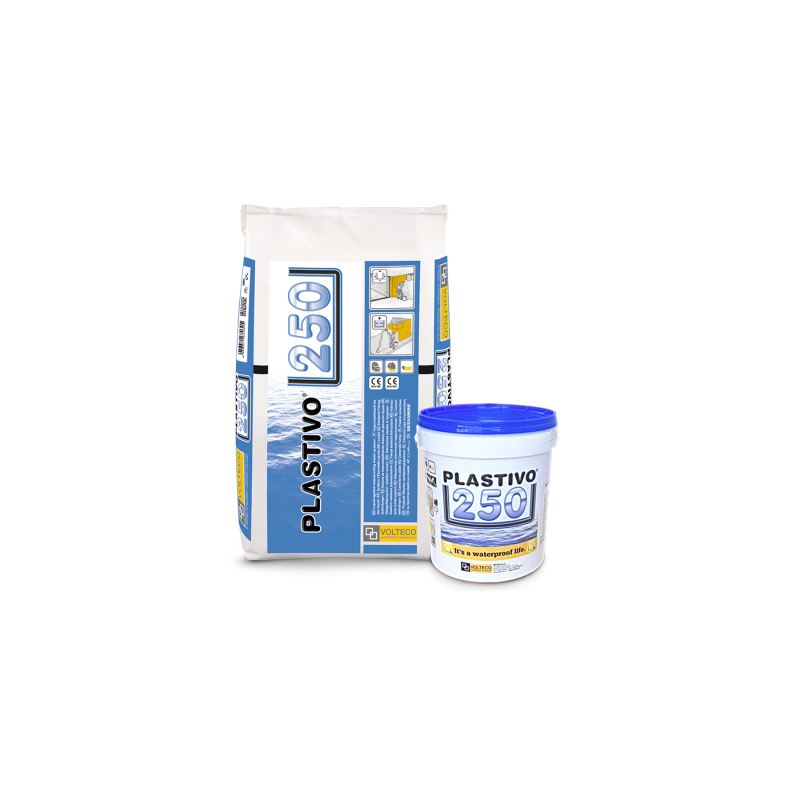 Plastivo Volteco 250 impermeabilizzante elastico bicomponente (sacco 14 kg + liquido 6,6 kg)